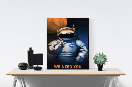 We Need You on Mars and its Moons | Inner Solar System | Rocky Planet | NASA JPL | Outer Space Art Print