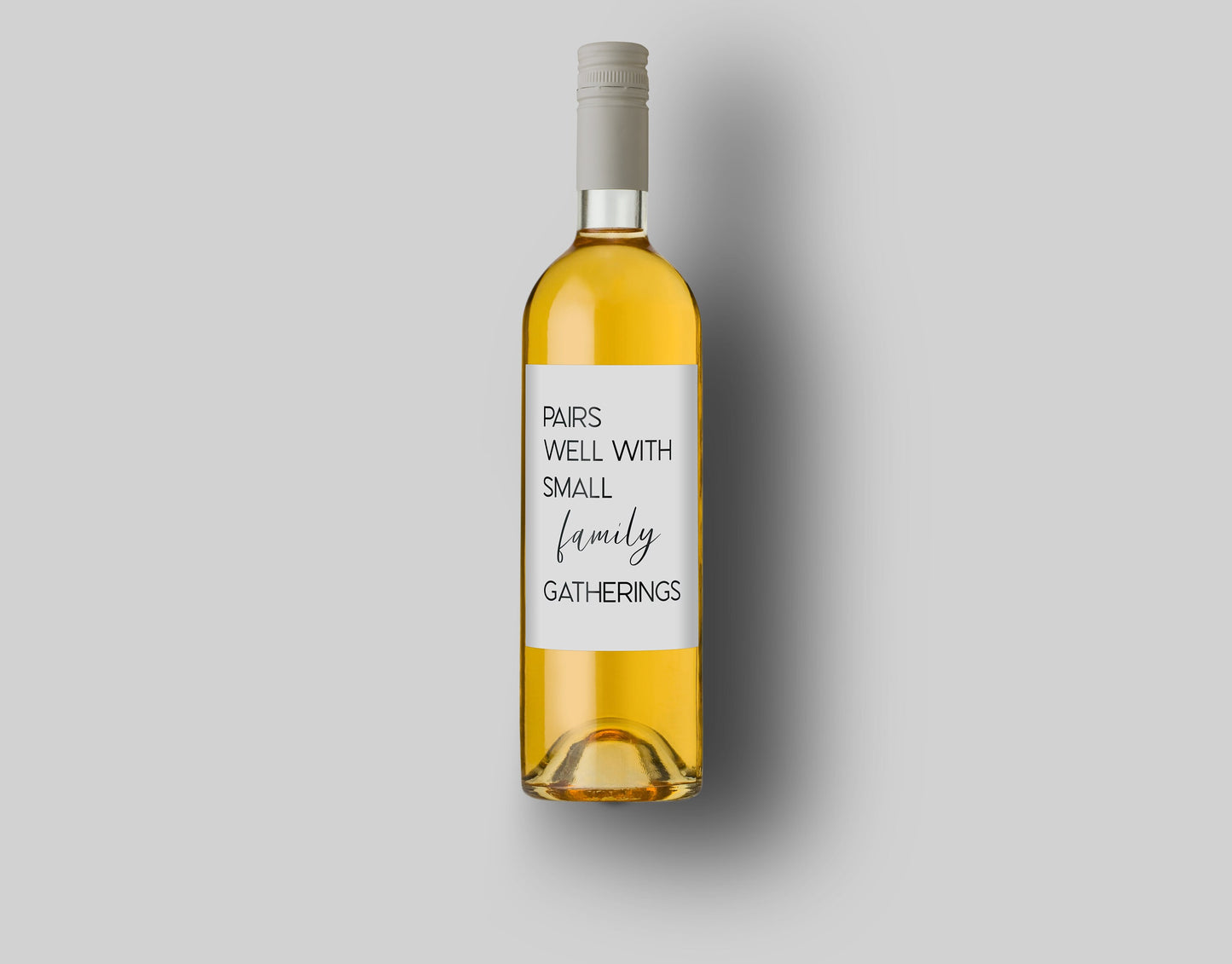 Pairs Well With Small Family Gatherings | Custom Bottle Labels | Personalized Bottle Labels | Party Favor Gift