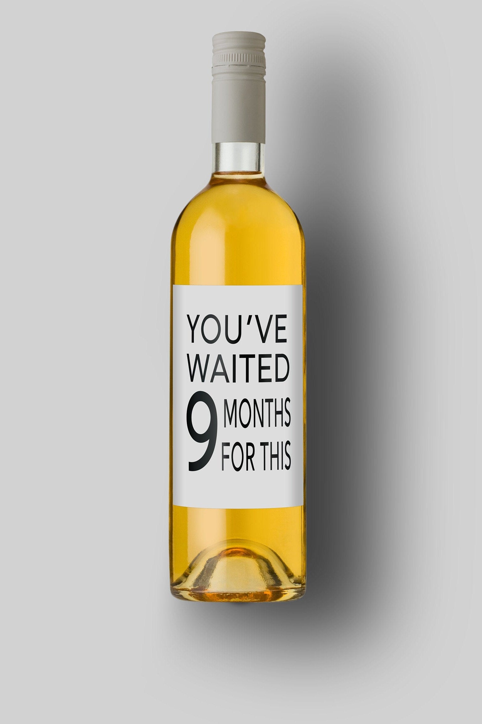 You've Been Waiting 9 Months For This | Custom Bottle Labels | Personalized Bottle Labels | Fun Baby Surprise Announcement