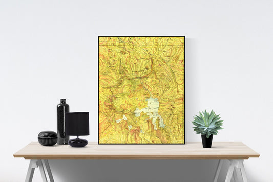 Map of Yellowstone National Park | Wyoming | 1881 Art Print