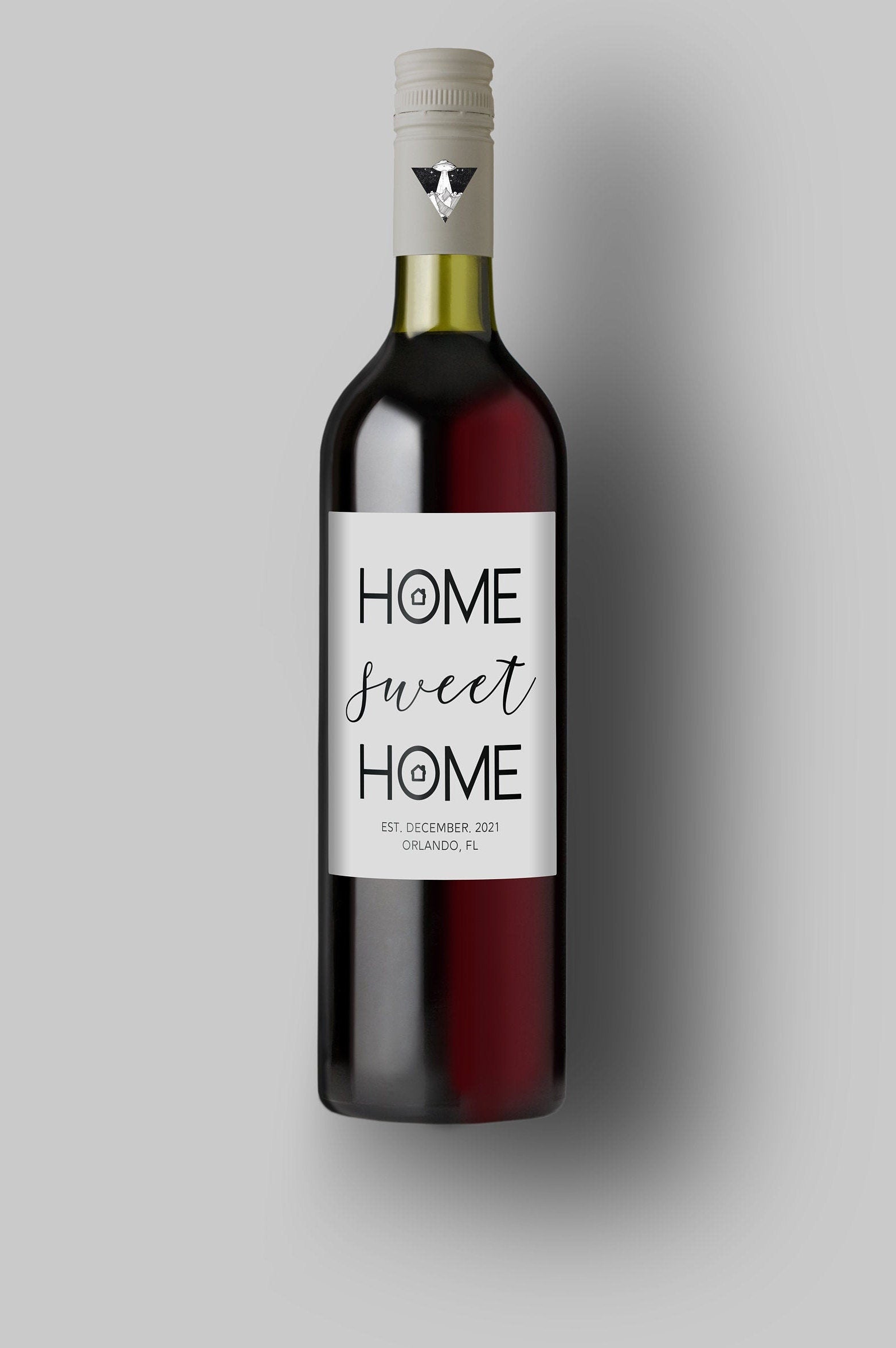 Home Sweet Home Personalized Date And City State | Custom Bottle Labels | Personalized Bottle Labels | Party Favor Gift
