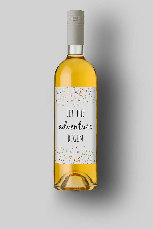 Let The Adventure Begin | Custom Bottle Labels | Personalized Bottle Labels | Party Favor Gift