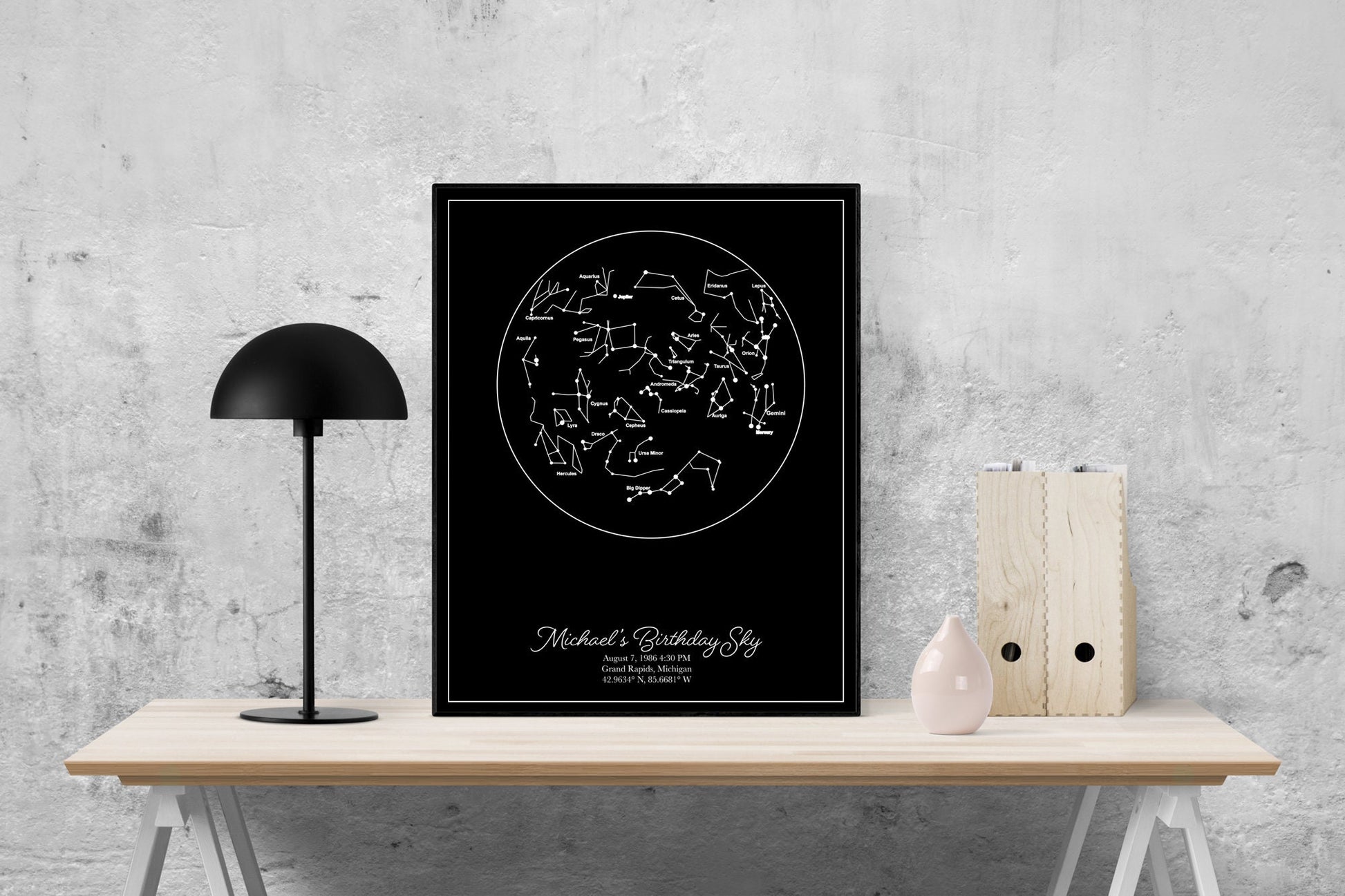 Nighttime Constellations | Memorialize Special Moments In Life | Wedding, Birthday, Engagement, Funeral | Personalized Art Print