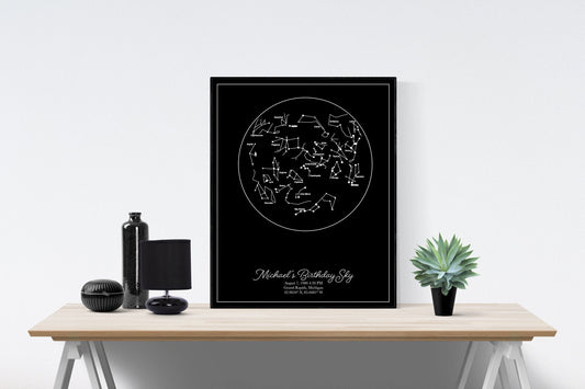 Nighttime Constellations | Memorialize Special Moments In Life | Wedding, Birthday, Engagement, Funeral | Personalized Art Print