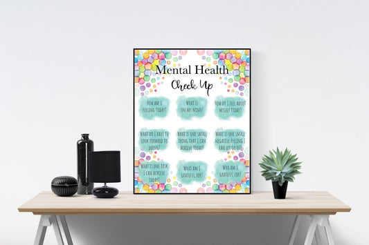 Daily Mental Health Checkup | Encouragement | Art Print