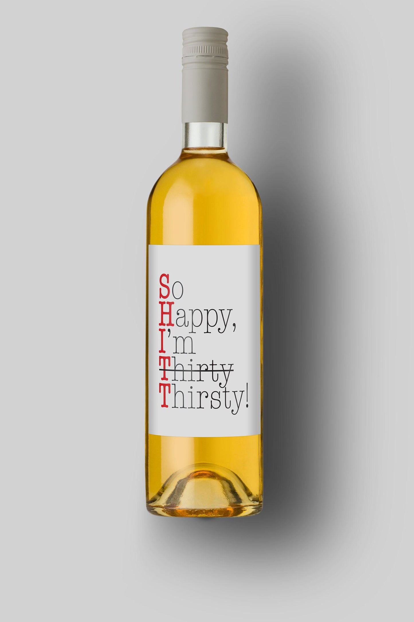 So Happy I'm Thirty Thirsty | Custom Bottle Labels | Personalized Bottle Labels | Party Favor Gift