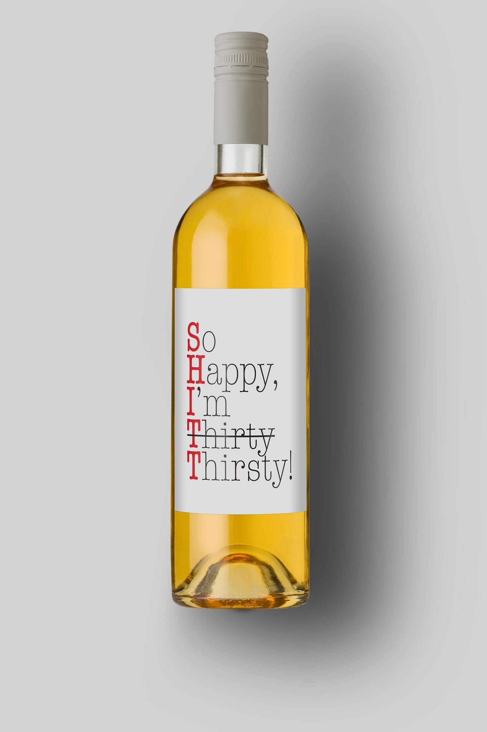 So Happy I'm Thirty Thirsty | Custom Bottle Labels | Personalized Bottle Labels | Party Favor Gift