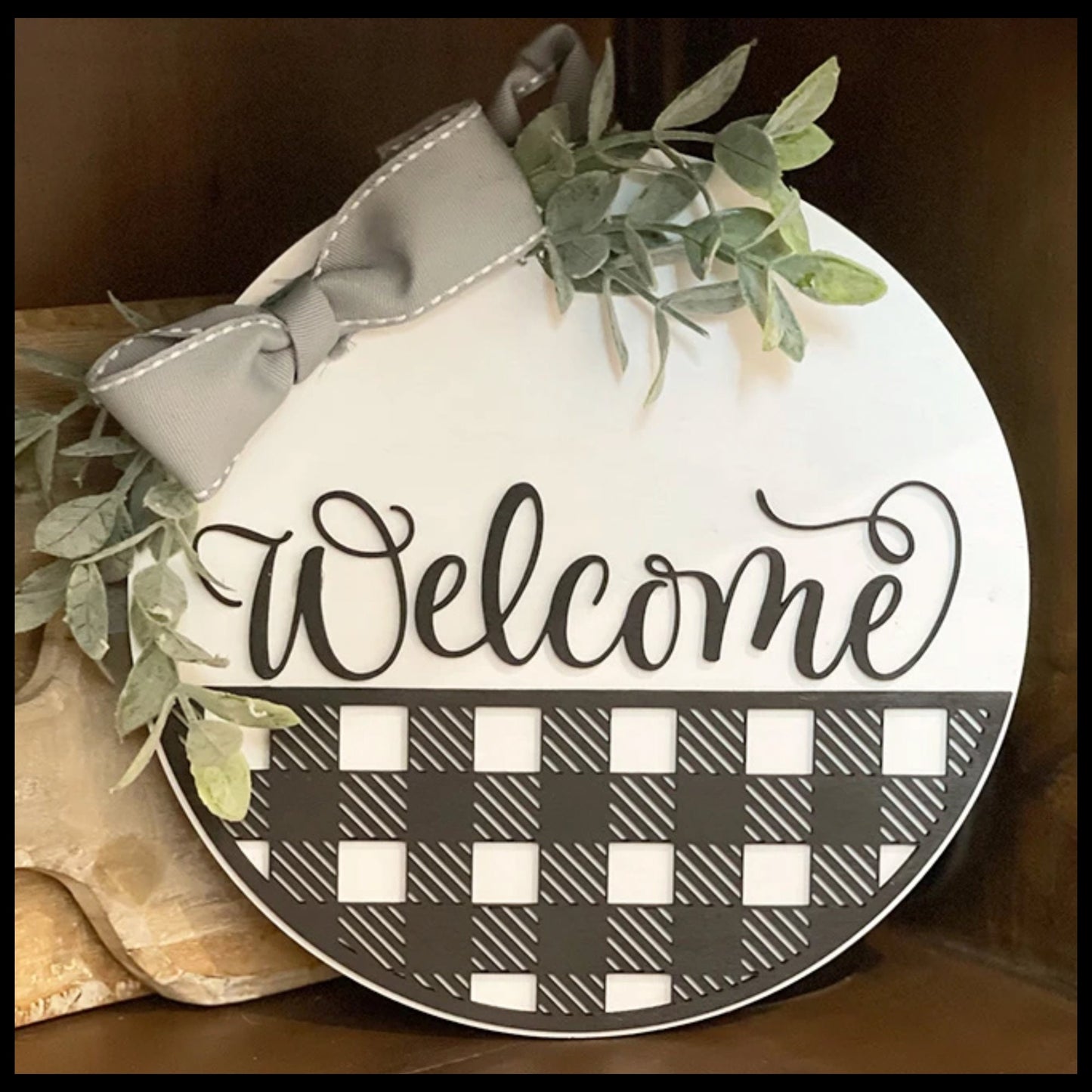 DIY Paint Your Own Welcome Sign | Round Welcome Home | 2-Layer | Do It Yourself | Size: 9 x 9 in | Painting and Assembly Required