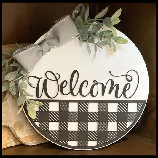 DIY Paint Your Own Welcome Sign | Round Welcome Home | 2-Layer | Do It Yourself | Size: 9 x 9 in | Painting and Assembly Required