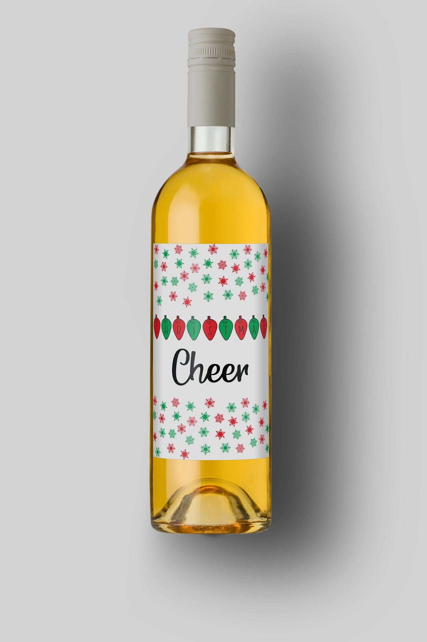 Christmas Cheer | Custom Bottle Labels | Personalized Bottle | Red And Green Label