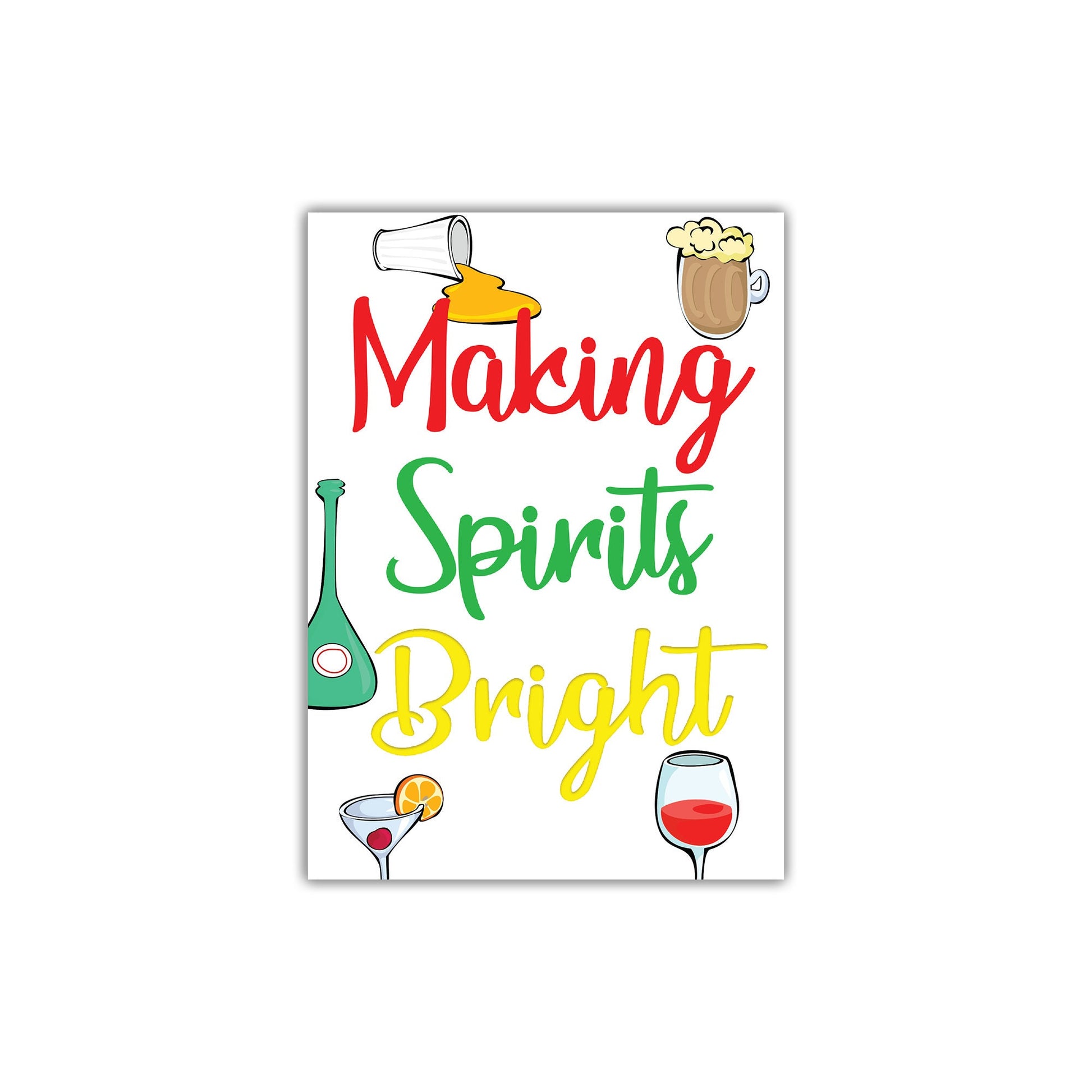 Making Spirits Bright | Custom Bottle Labels | Personalized Bottle | Christmas Holidays Label
