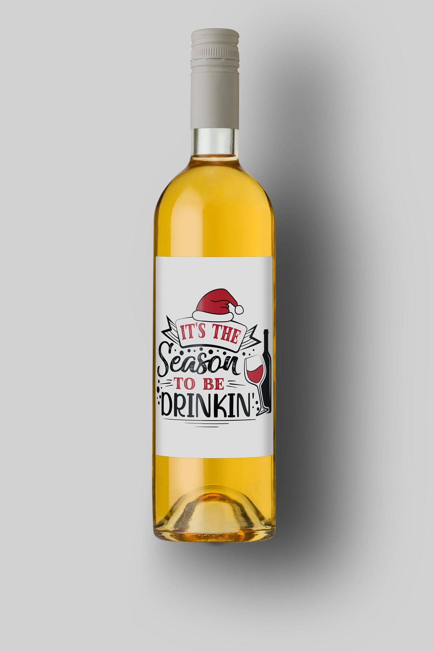 It's The Season To Be Drinking | Custom Bottle Labels | Personalized Bottle | Christmas Holidays Label