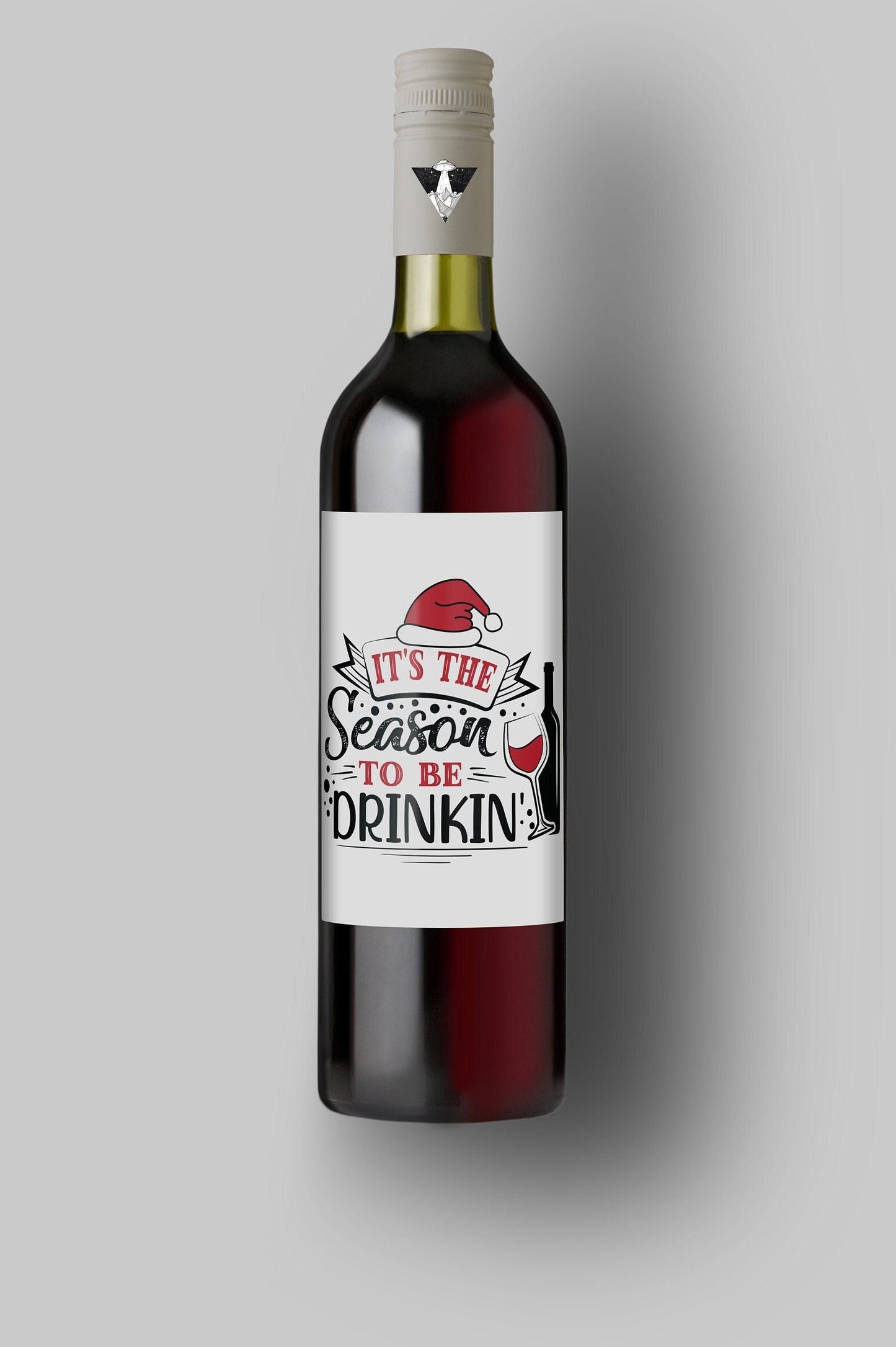 It's The Season To Be Drinking | Custom Bottle Labels | Personalized Bottle | Christmas Holidays Label