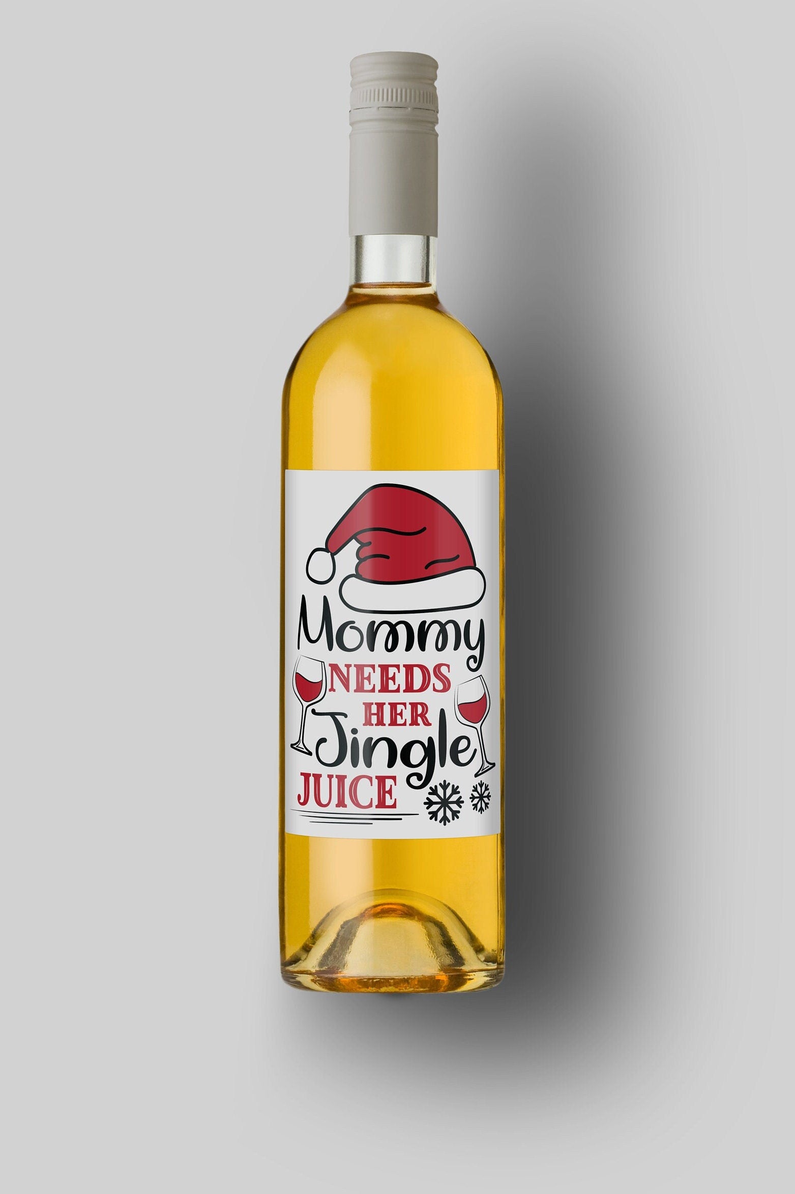 Mommy Needs Her Jingle Juice | Custom Bottle Labels | Personalized Bottle | Christmas Holidays Label