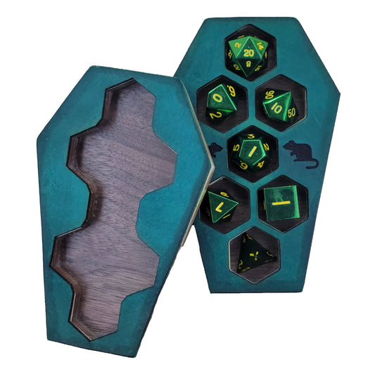 DIY Coffin Dice Vault | Roleplaying Game Condition Ring | RPG Board Game | Completed Size: 1.13 x 3.5 x 5.25 in | Assembly Required
