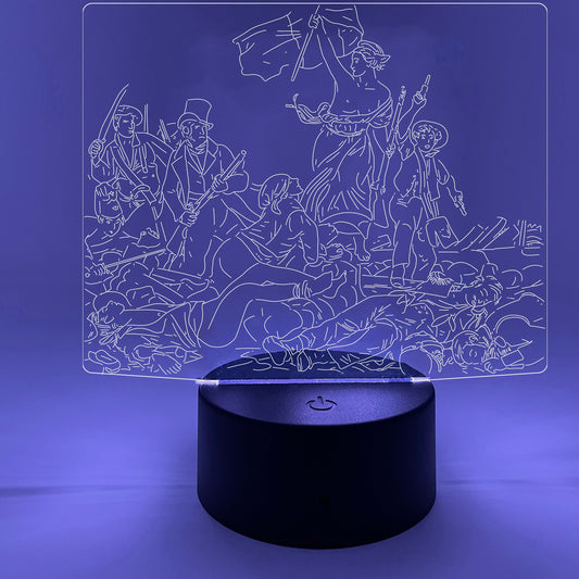 Liberty Leading The People by Eugene Dealcroix | Nightlight | LED Sign | Gifts for Kids | Kid Home Decor | Night Light for Kids