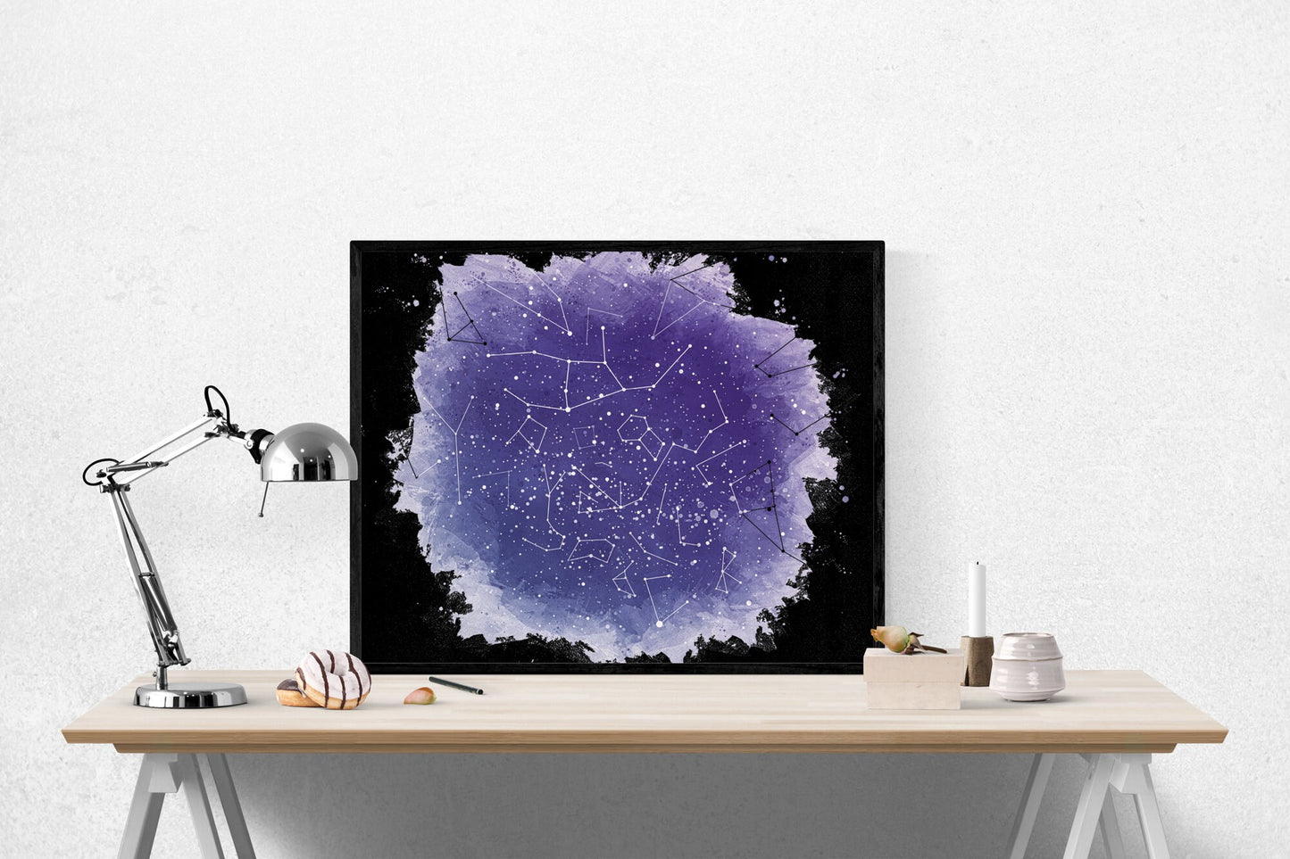 Zodiac Constellations | Black Background | Astronomy | Astrology | Zodiac Symbols | Art Print