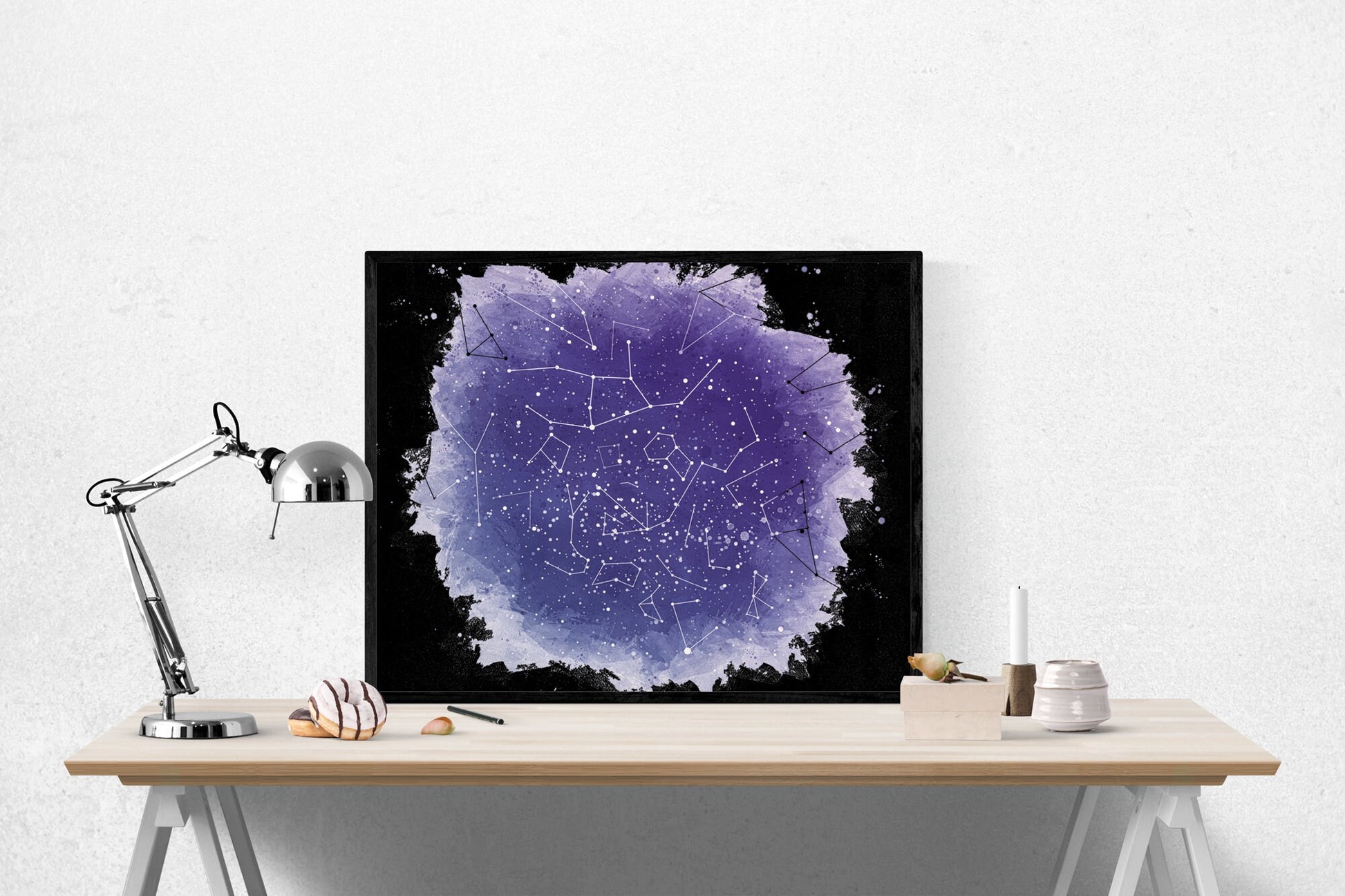 Zodiac Constellations | Black Background | Astronomy | Astrology | Zodiac Symbols | Art Print
