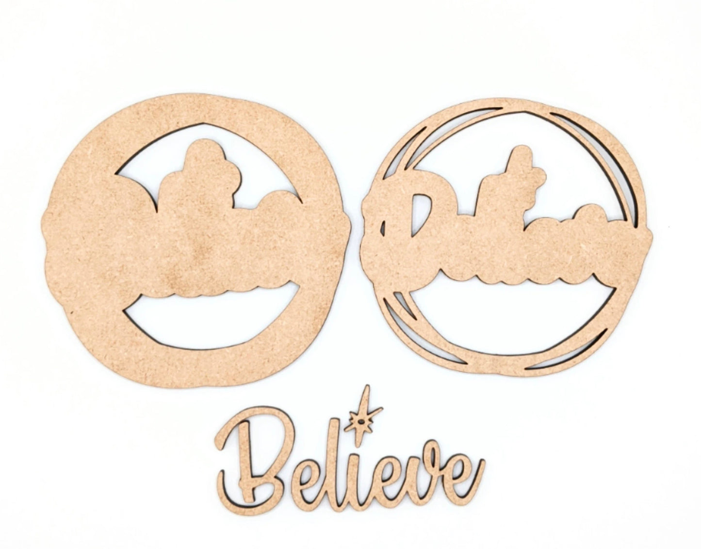 Believe | Layered | DIY Paint | Gift | Present Tag | Christmas Tree Ornament