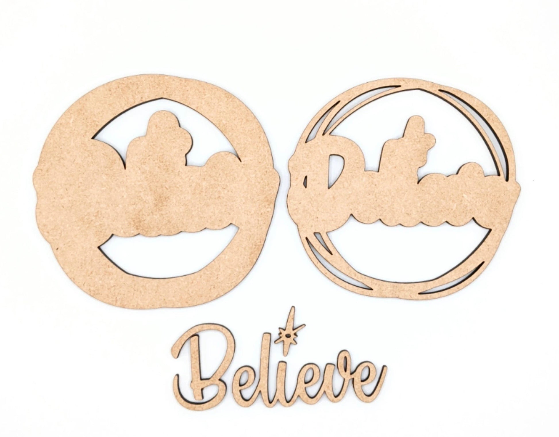 Believe | Layered | DIY Paint | Gift | Present Tag | Christmas Tree Ornament