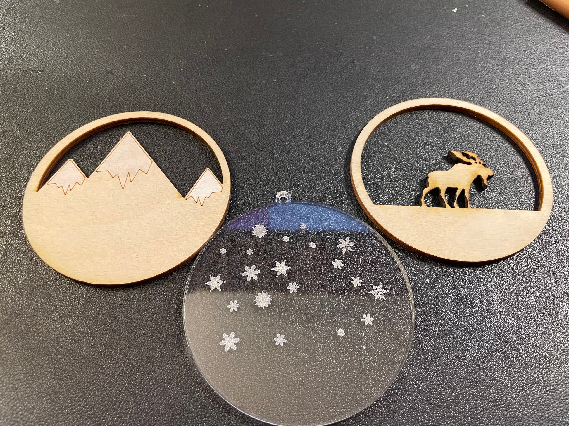 Moose Traveling Across The Mountains | DIY Paint | Gift | Present Tag | Christmas Tree Ornament