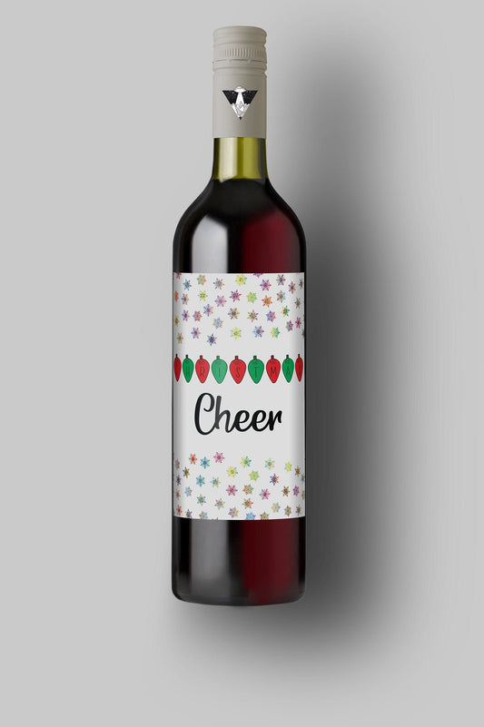 Christmas Cheer | Custom Bottle Labels | Personalized Bottle | Multicolor Label