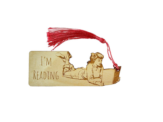 I'm Reading | For Girls Who Love Reading | Wood Bookmark With Tassel