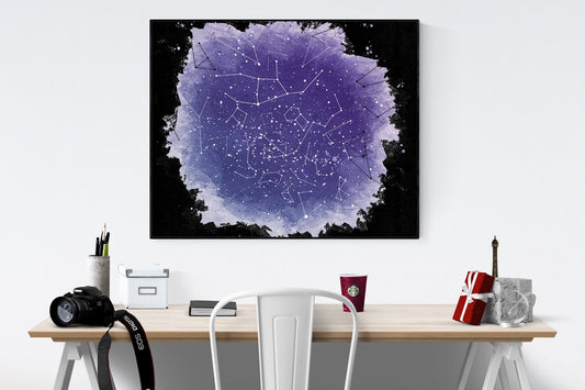 Zodiac Constellations | Black Background | Astronomy | Astrology | Zodiac Symbols | Art Print