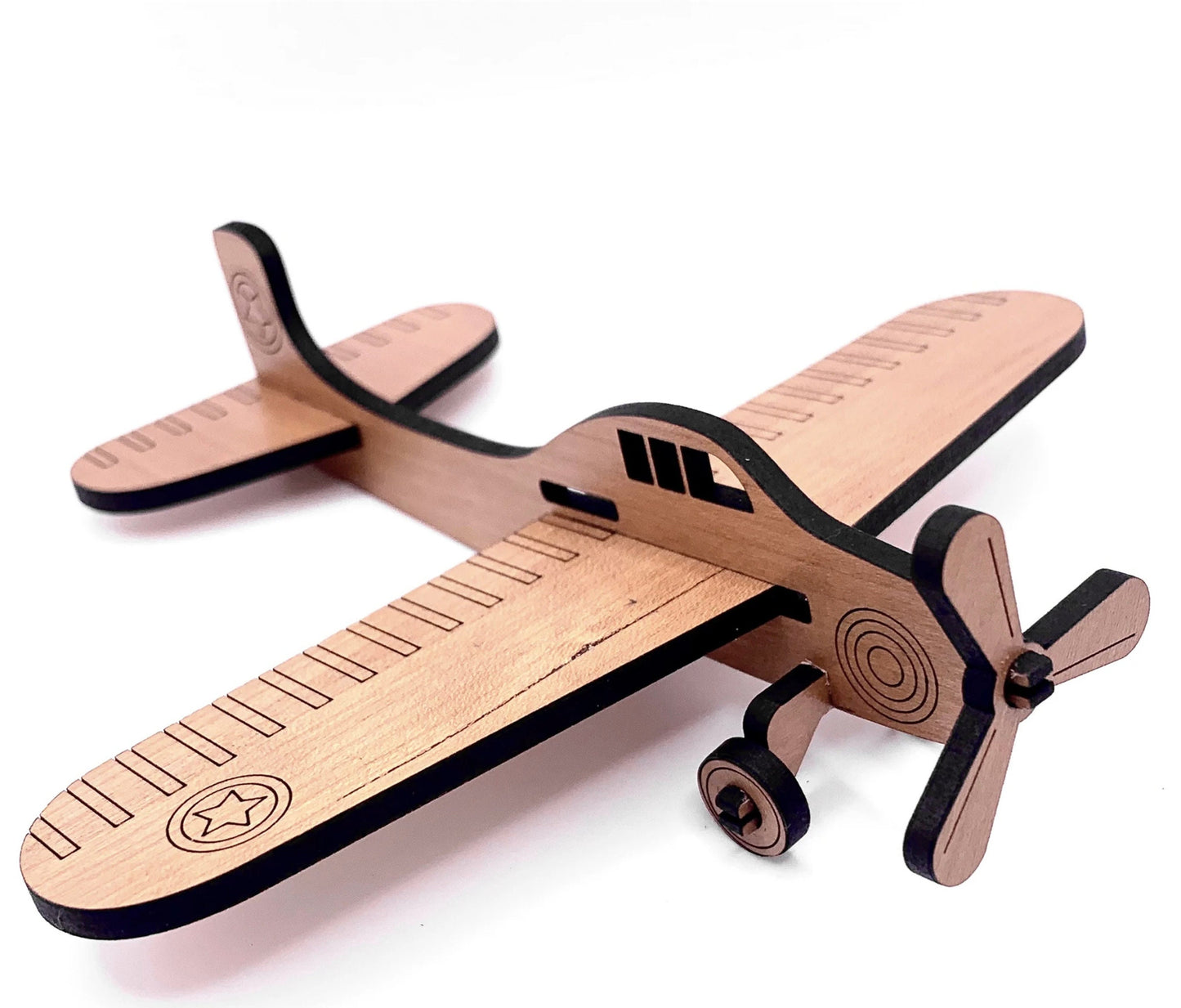 DIY Single Propeller Model Airplane | 2.2 x 5.6 x 4.9 inches | Paint Your Own Plane Kit