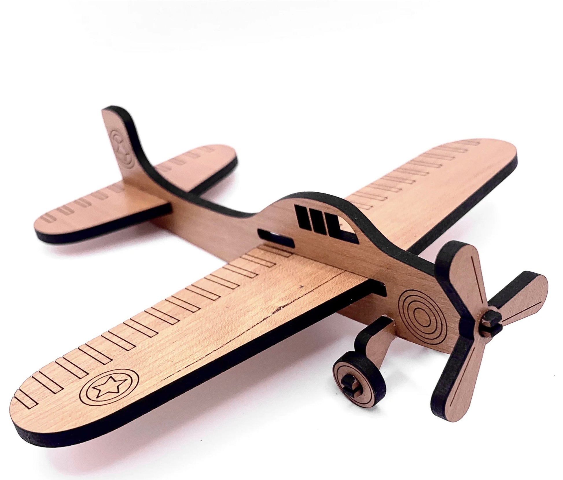DIY Single Propeller Model Airplane | 2.2 x 5.6 x 4.9 inches | Paint Your Own Plane Kit