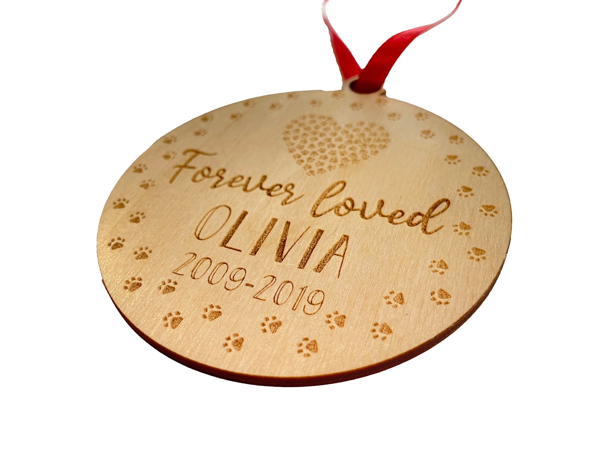 Forever Loved | Dog Memorial | Gift | Pet Present | Christmas Tree Ornament
