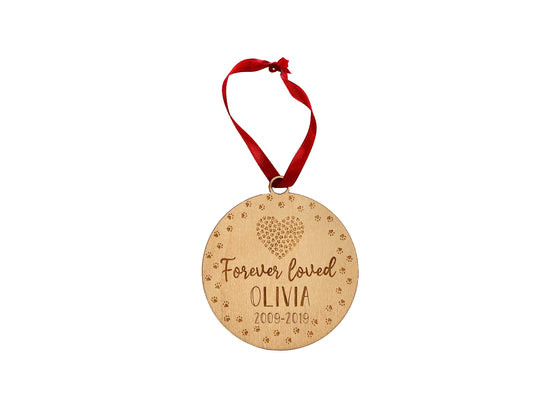 Forever Loved | Dog Memorial | Gift | Pet Present | Christmas Tree Ornament