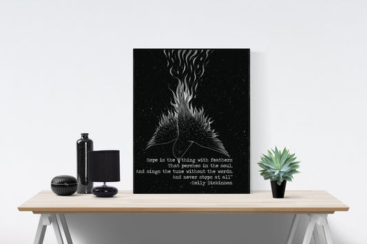 Hope Is The Thing With Feathers | Emily Dickinson | Poetry | Art Print