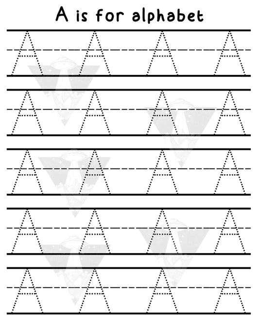 Digital Download | A Is For Alphabet | Primary Letter | Practice Writing A | Single Page PDF File | Print As Many As You Need