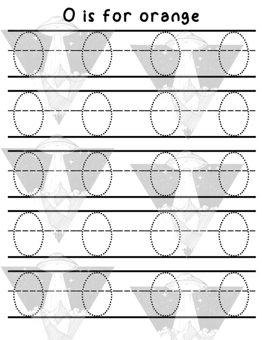 Digital Download | O Is For Orange | Primary Letter | Practice Writing Alphabet | Single Page PDF File | Print As Many As You Need