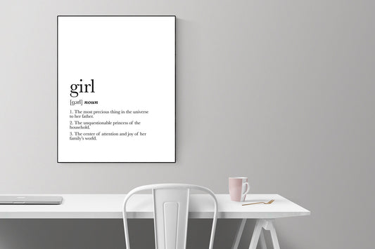 Girl | Daughter | Expectant Mother | Definition Poster | Art Print