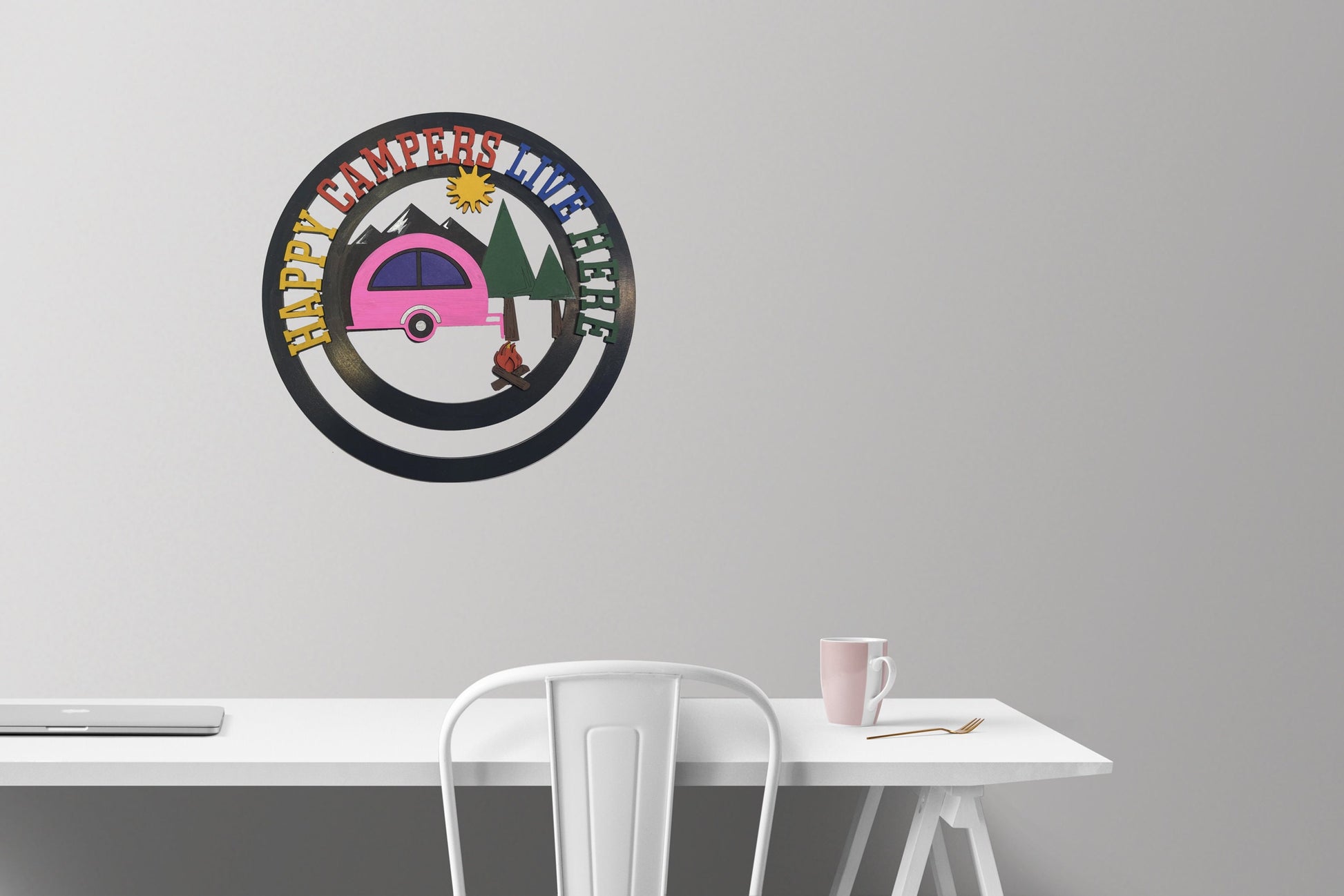 Happy Campers Live Here | DIY Paint And Assembly | Wall Sign
