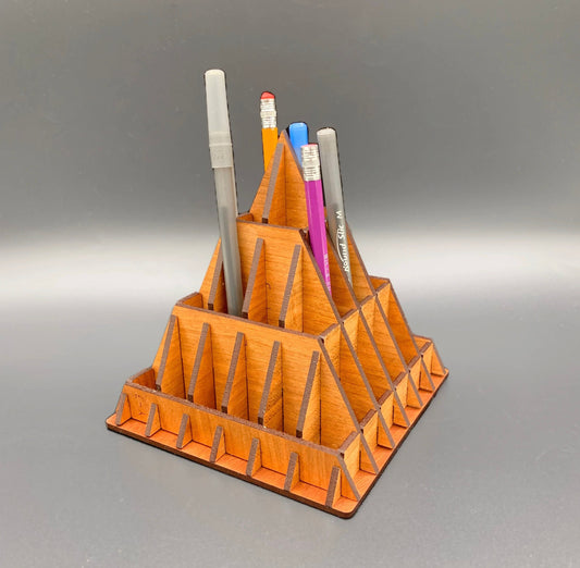 Pyramid Pen & Pencil Holder | Completed Size: 5.5 x 5.5 x 5.5 inch | Assembly Required