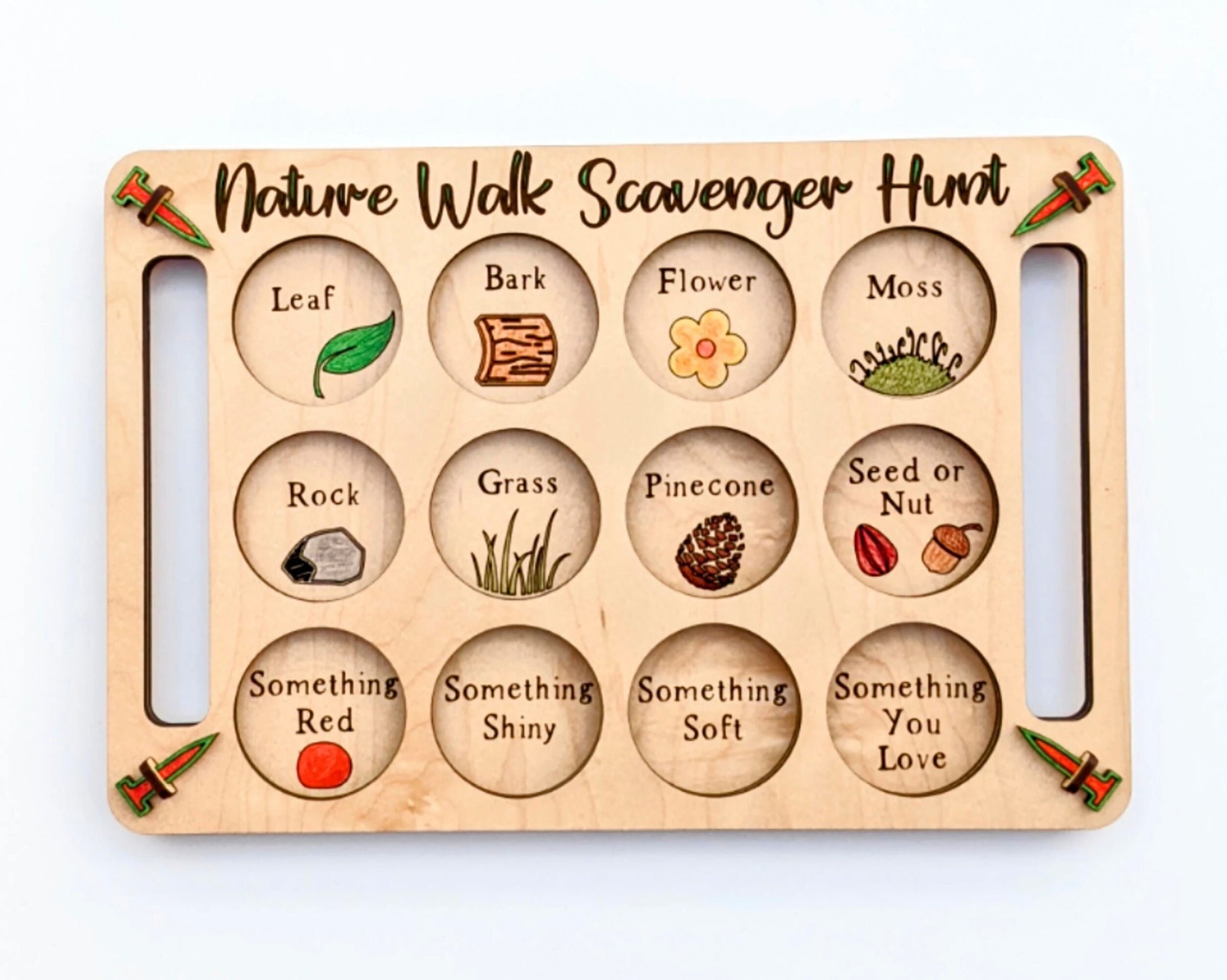 Custom Make Your Own | 2 In 1  Scavenger Hunting Tray | Kids Outdoor Nature Activity Set | Assembly Required