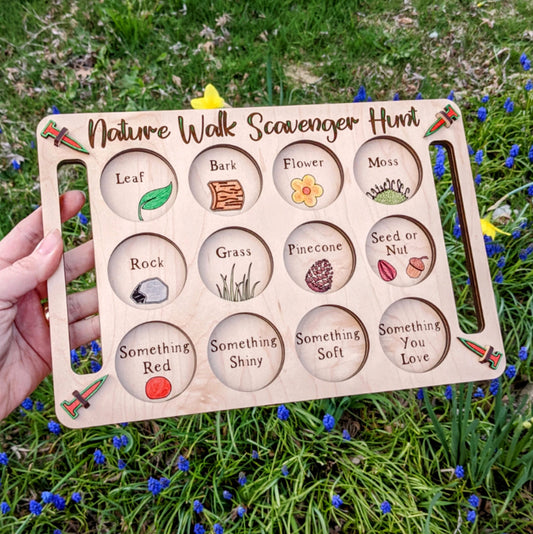 Custom Make Your Own | 2 In 1  Scavenger Hunting Tray | Kids Outdoor Nature Activity Set | Assembly Required