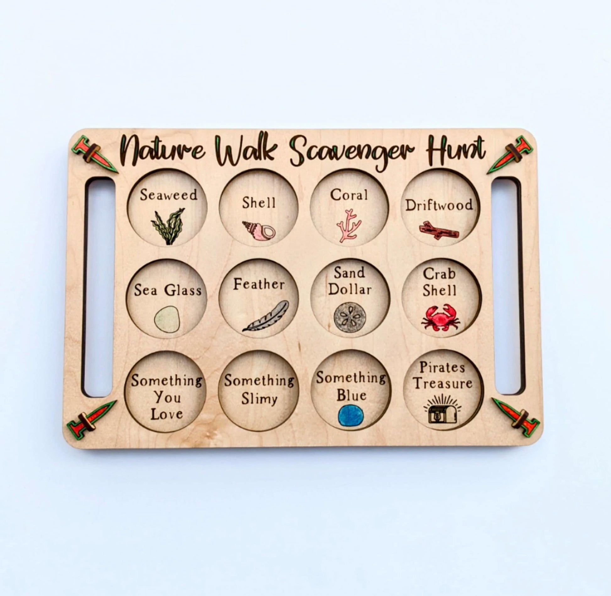 Custom Make Your Own | 2 In 1  Scavenger Hunting Tray | Kids Outdoor Nature Activity Set | Assembly Required
