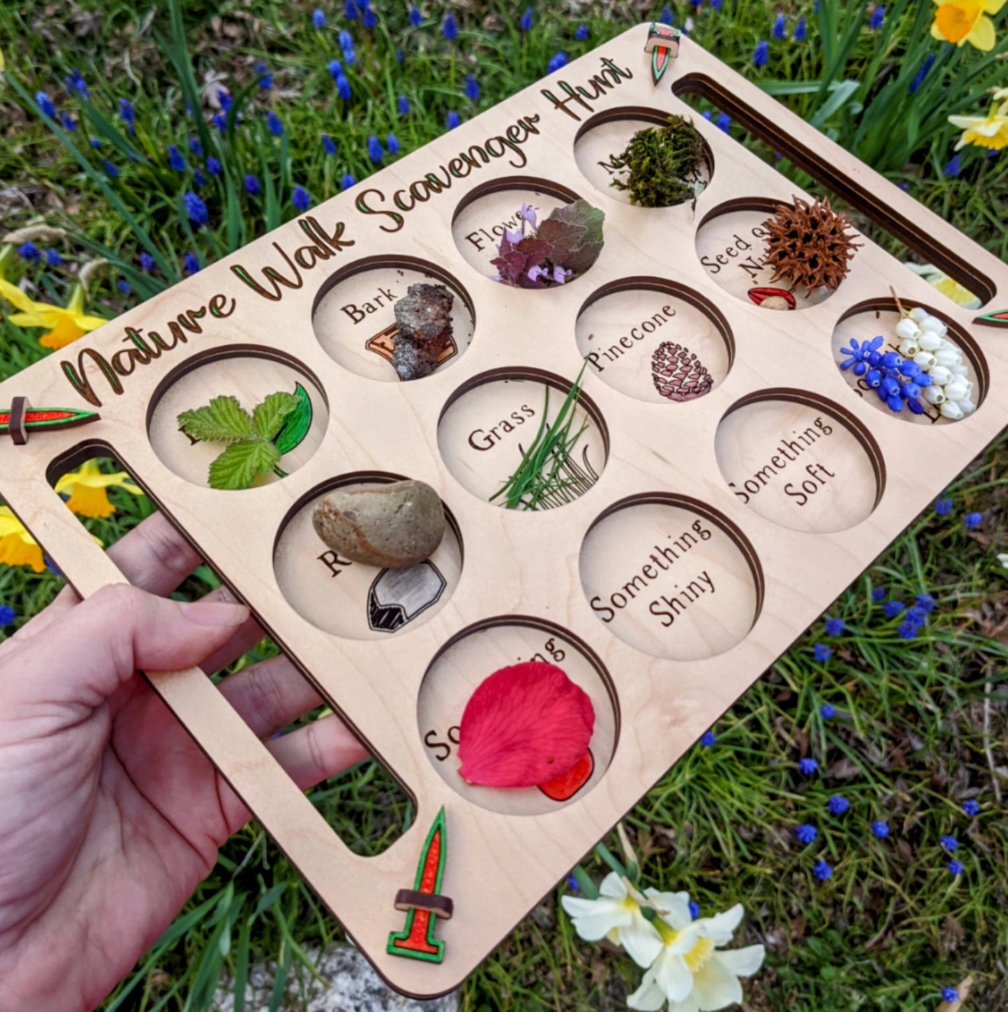 Custom Make Your Own | 2 In 1  Scavenger Hunting Tray | Kids Outdoor Nature Activity Set | Assembly Required