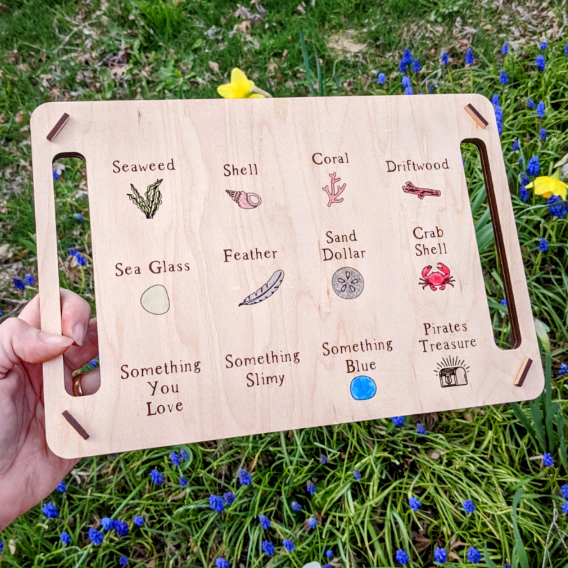 Custom Make Your Own | 2 In 1  Scavenger Hunting Tray | Kids Outdoor Nature Activity Set | Assembly Required