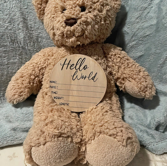 Baby Birth Announcement | Free Personalization | Gift | Infant Photography Prop | Wood