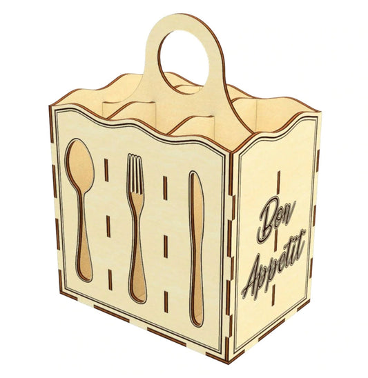 Bon Appetit | Cutlery Carrying Box | Wood | DIY | Assembly Required