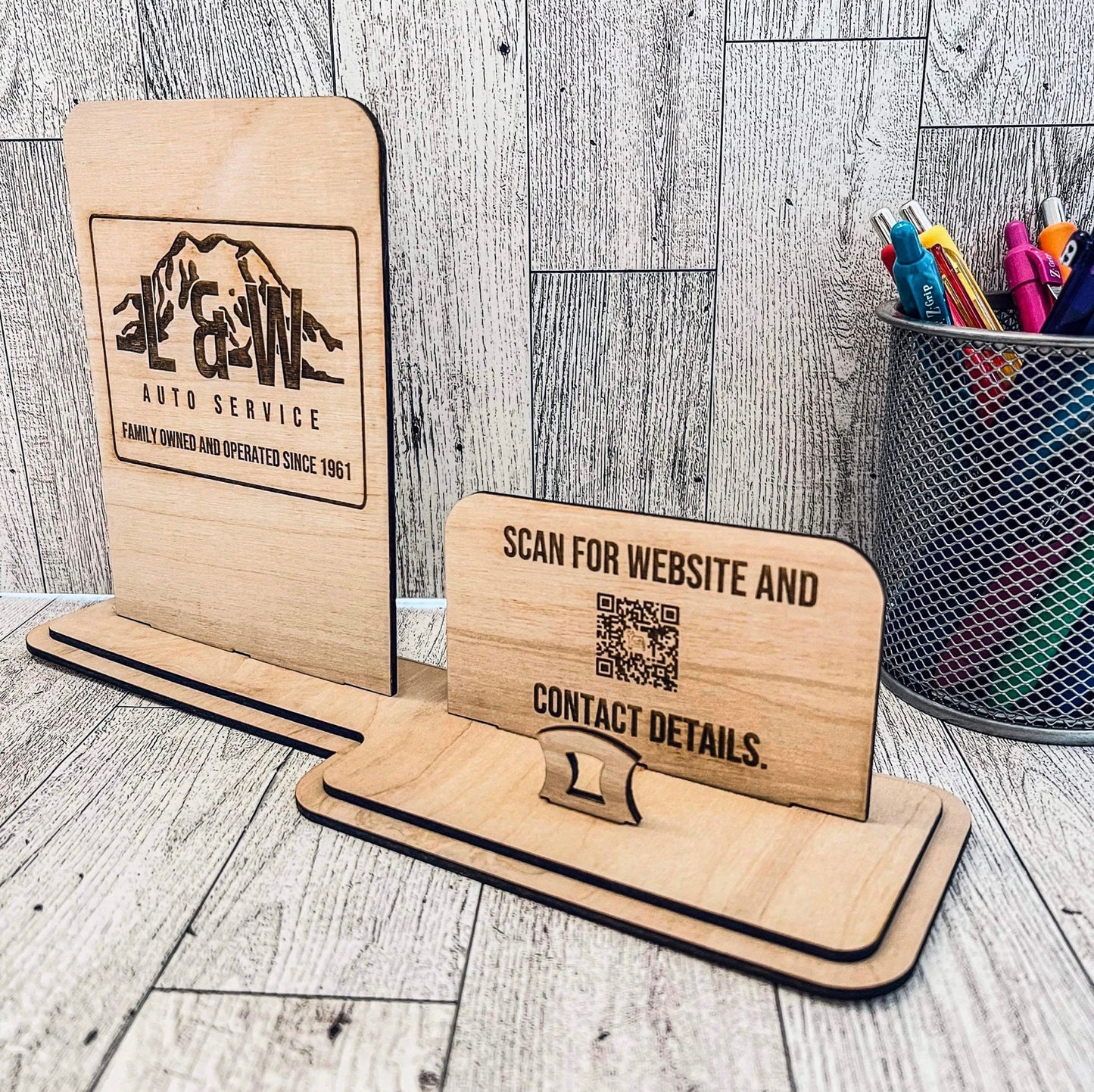 Business Card | Services Display | Completed Size: 3.0 x 10.7 x 6.14 inch | Assembly Required