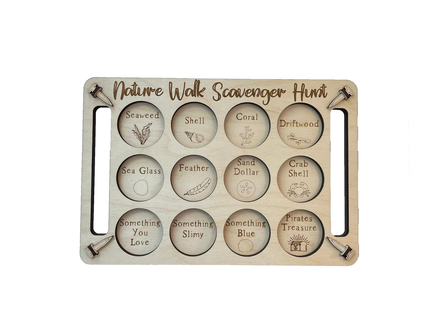 Custom Make Your Own | 2 In 1  Scavenger Hunting Tray | Kids Outdoor Nature Activity Set | Assembly Required
