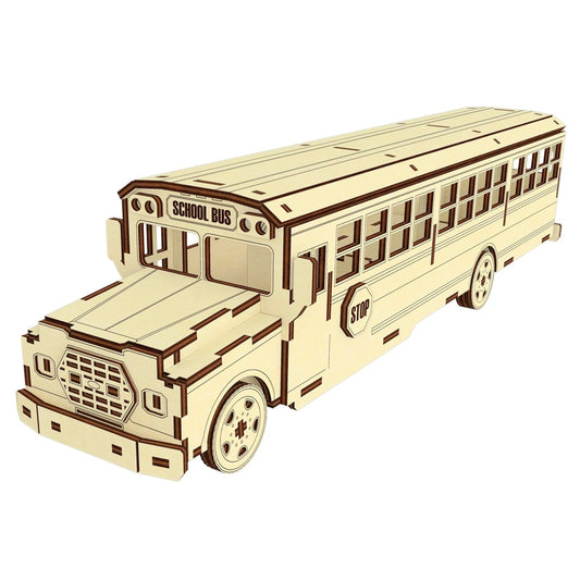 Classic School Bus Scale Model Kit | Completed Size: 3.13 x 15.13 x 3.71 in | Paint & Assembly Required