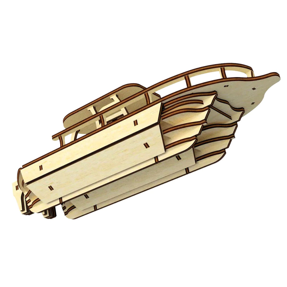 Twin Engine Boat Scale Model Kit | Completed Size: 3.33 x 12.42 x 2.71 in | Paint & Assembly Required