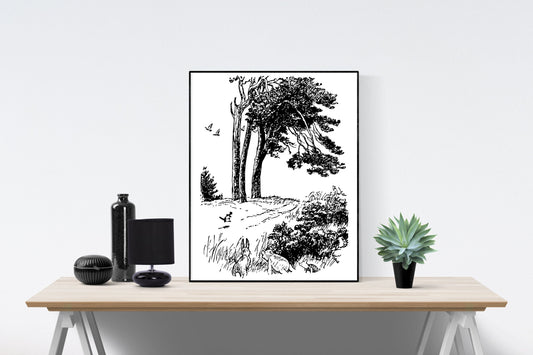 Winnie the Pooh | Piglet | Rabbit | Kanga | AA Milne | Original Illustrations | Art Print